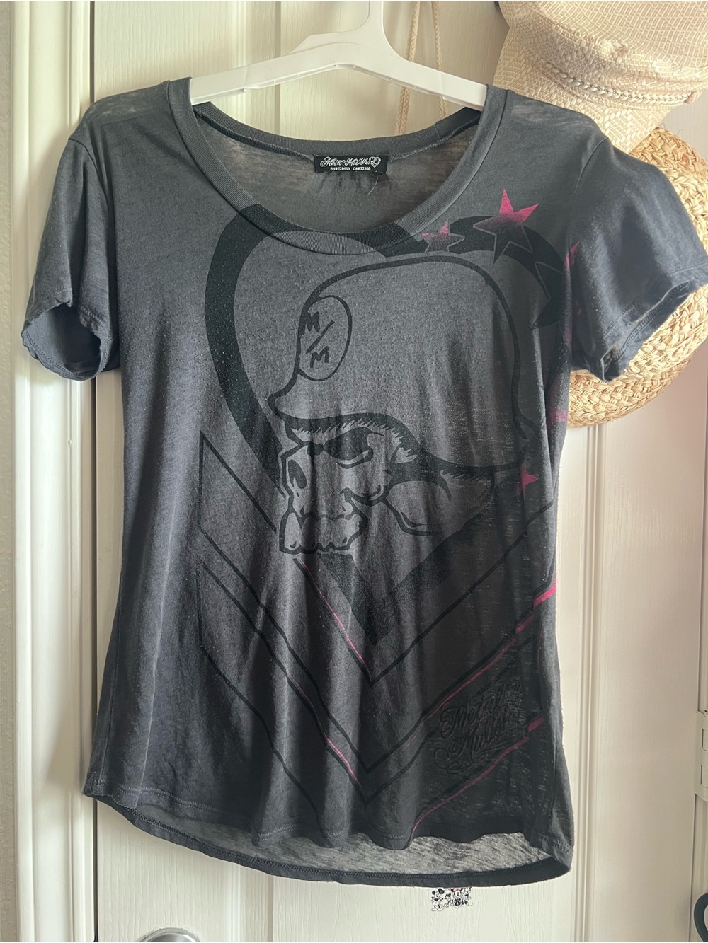 Metal Mulisha Grunge Goth Punk Y2K Sheer Burnout tee